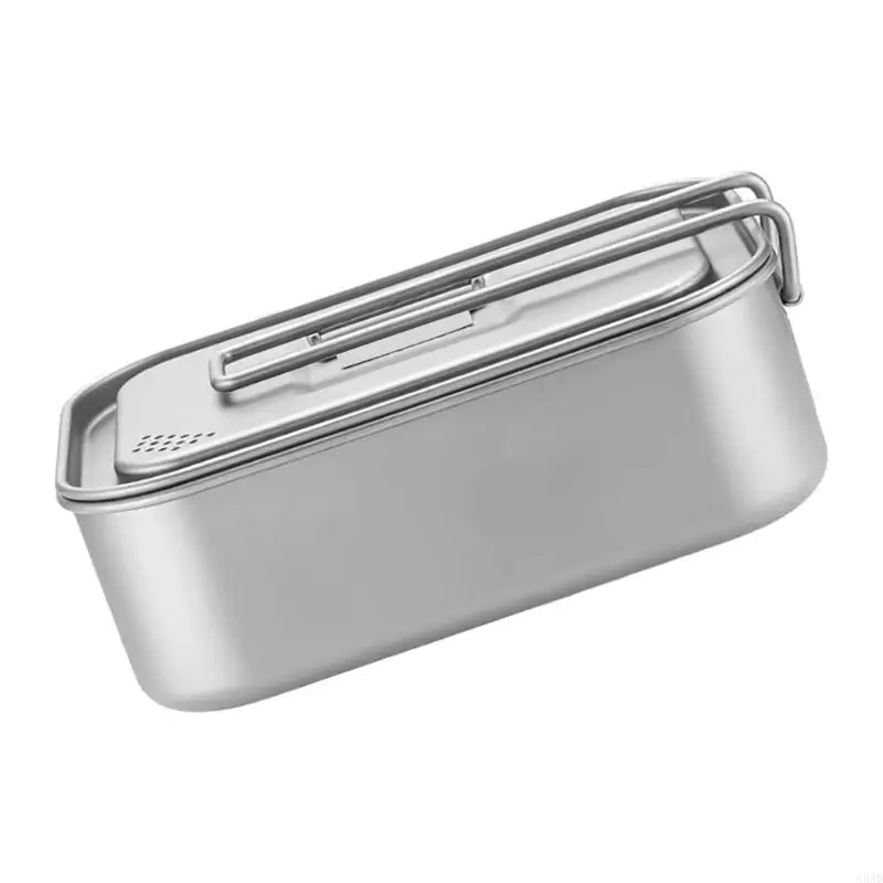 

800ml Titaniums Camping Lunch Box Leak Proof Bentos Container for Outdoor Use C5AD