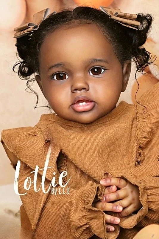 

Unfinished Doll Kit Lottie Dark Skin with Hand Rooted Hair