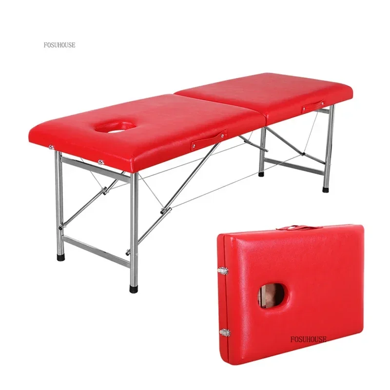 Foldable Body Beauty Beds Acupuncture Moxibustion Bed Tattoo Beds Folding Portable Massage Tables Handheld 60/70/80 Width Bed