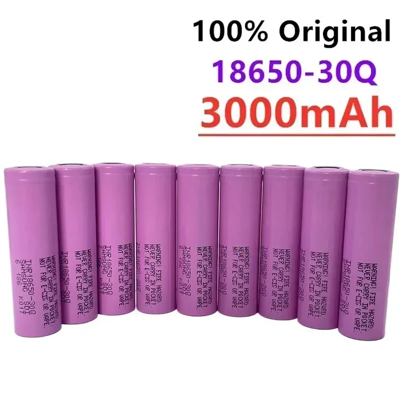 Original INR18650 30Q Rechargeable Lithium Ion Battery 3.7V 3000mAh Replacement External Battery for Screwdriver 18650 Battery