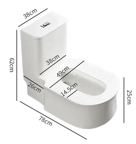 Toilet squatting pan, open-mounted, non-digging, squatting and sitting, dual-purpose toilet