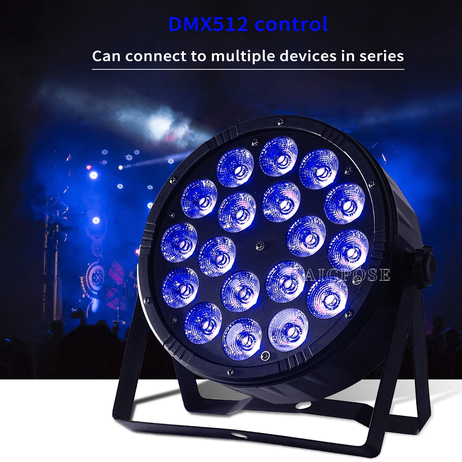 18x12W RGBW 4in1 LED Par Light Remote Control Flat Spotlight Professional Stage DJ Equipment Wedding Stage Lighting