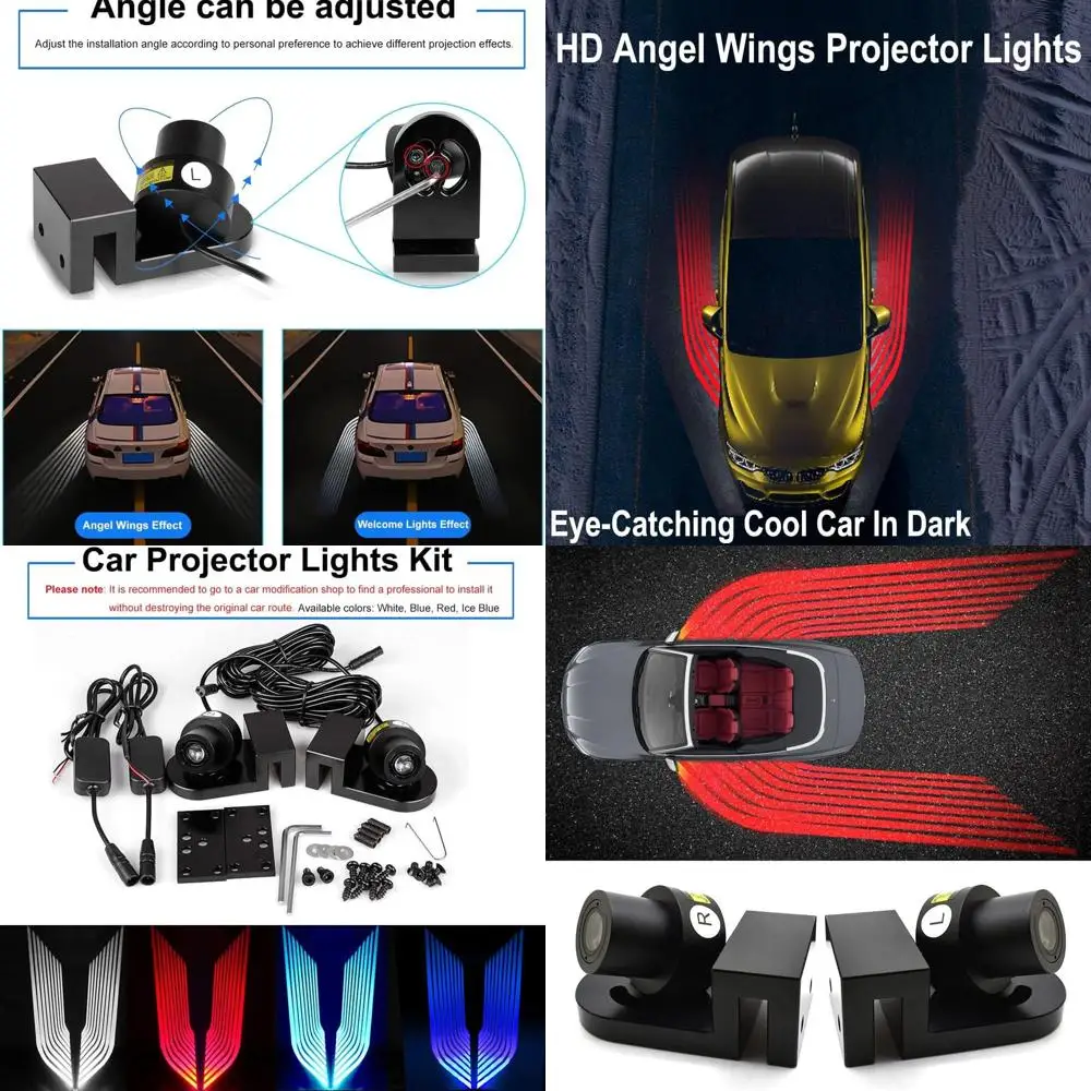 

Универсальные светодиодные проекционные огни приветствия автомобиля - Red HD Angel Wings Ghost Shadow Kit (пара)