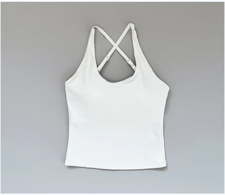 Neuer schmal geschnittener Schultergurt, hängender Nackengurt, schöner Rücken-Sporttop, Damen-Einteiler-Fixier-Yoga-Top, Fitness-BH – Detail 10