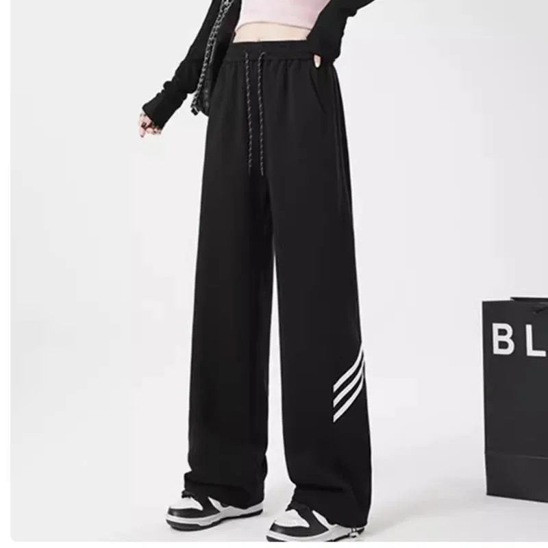 

Spring and autumn new girls large size street casual pants straight leg small casual pants student sports pants