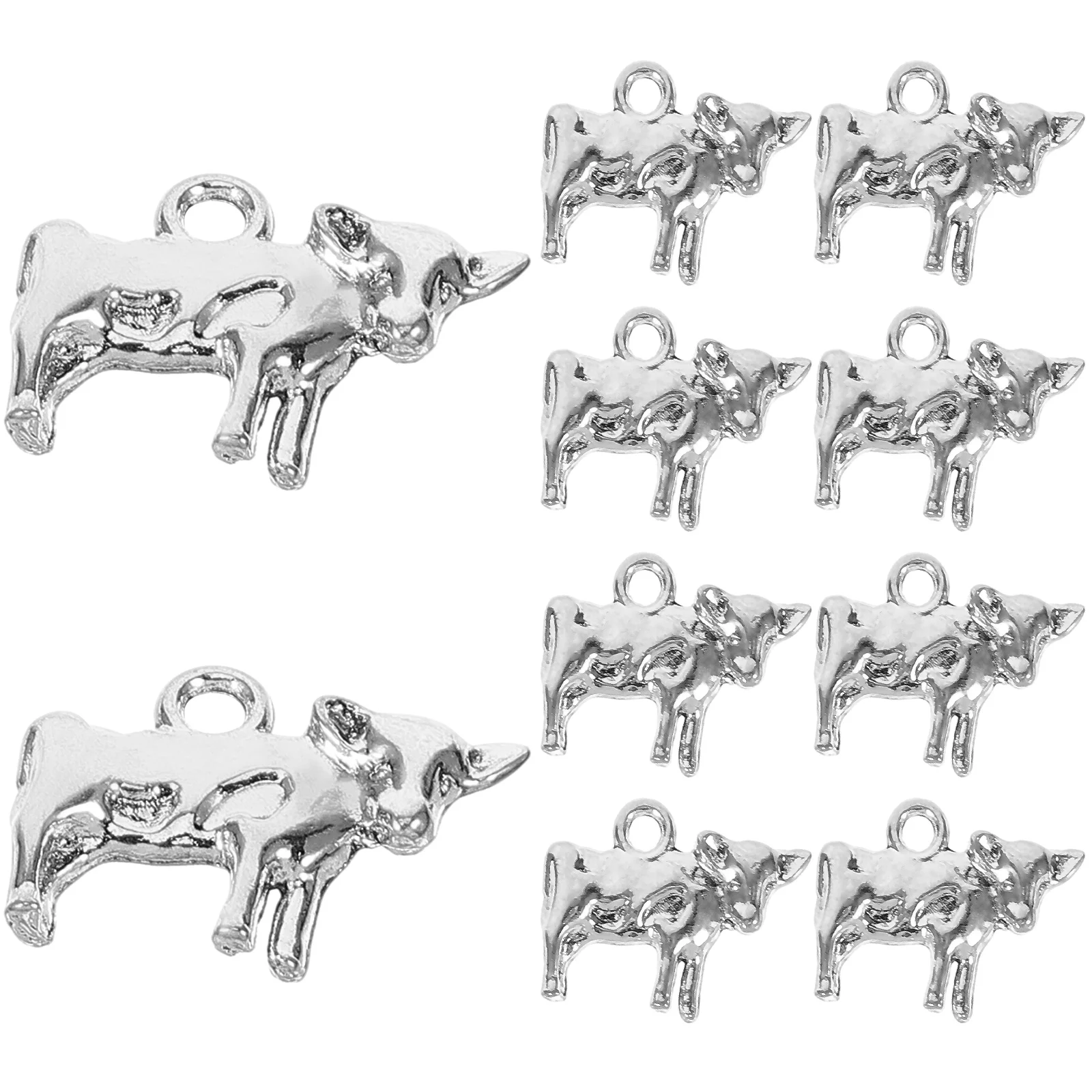 

10 Pcs Retro Cow Pendant Vintage Charms Accessories for Women Western Necklace Jewelry Making Supplies Diy Alloy Earring