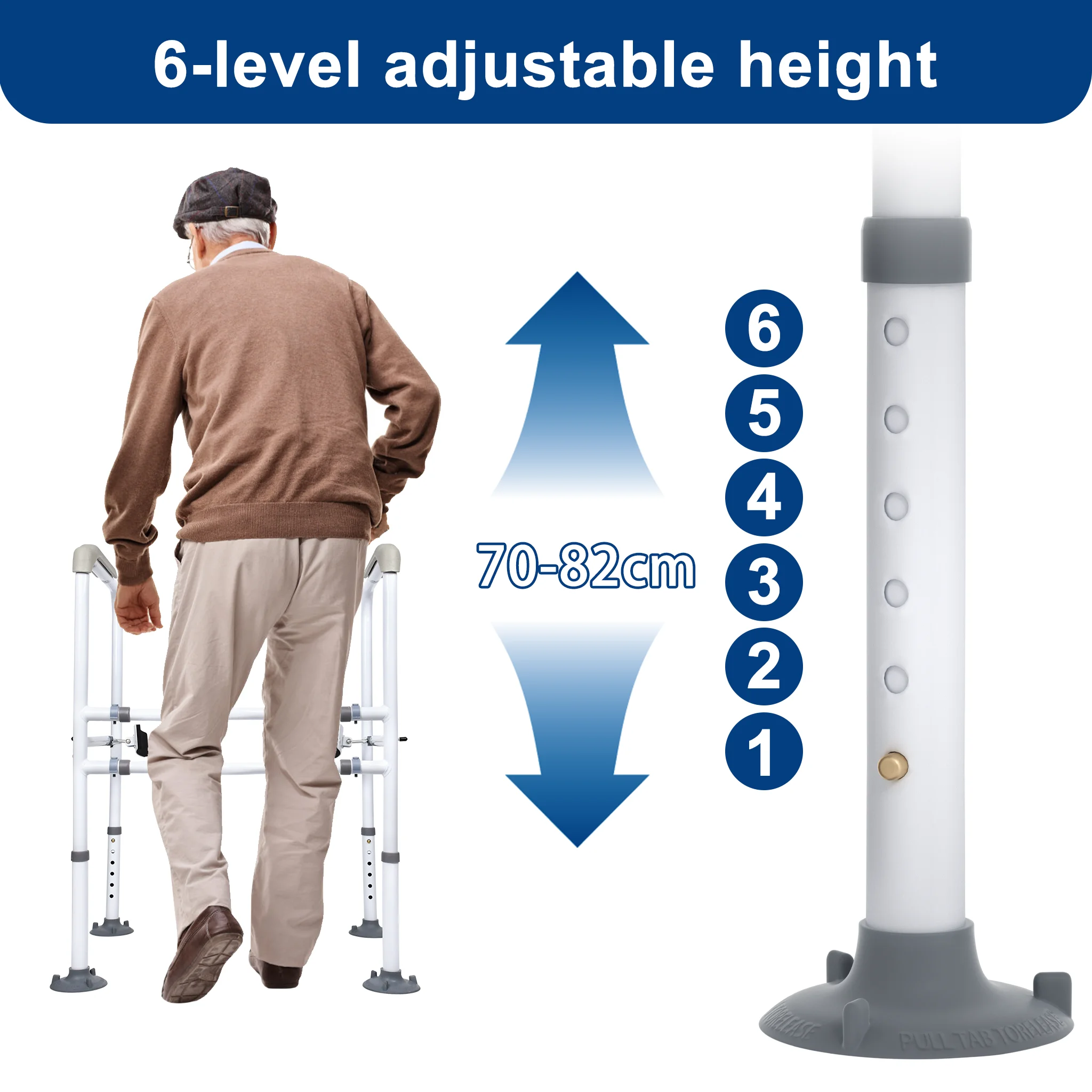 Soporte para Inodoro sin Taladro con Asideros y Altura Regulable