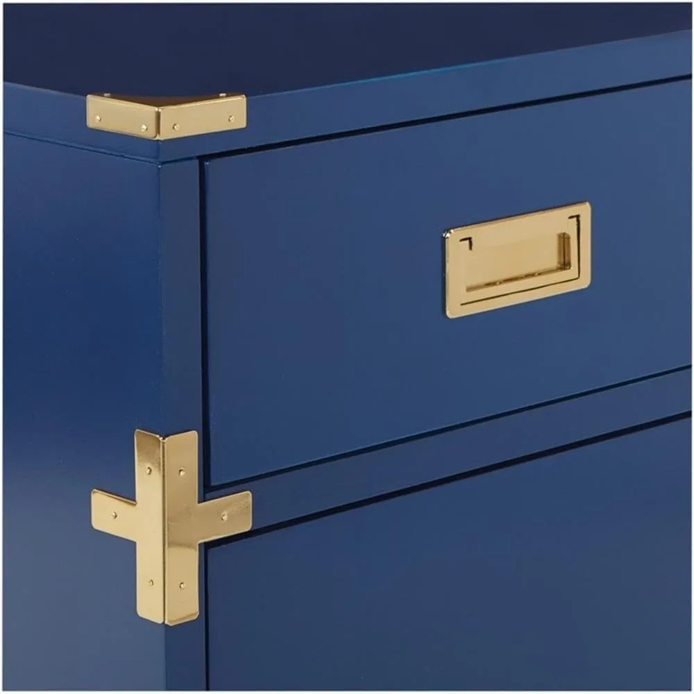 2 Drawer File Cabinet in Lapis Blue Fully Assembled