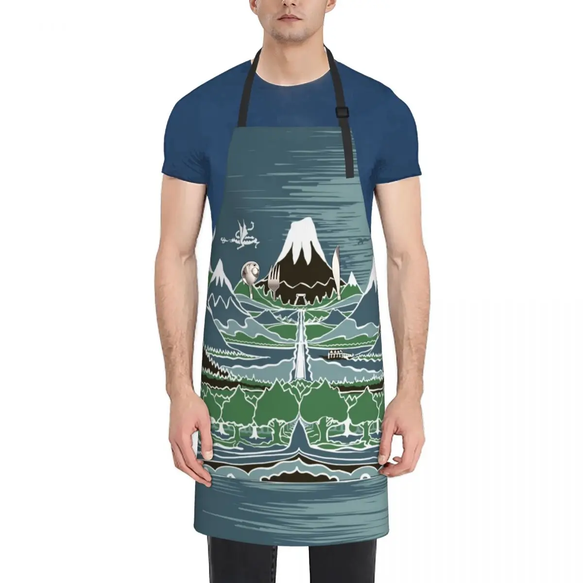 

Forest mountain path in the style of J.R.R.Tolkien Apron Dress Kitchen Women For Kitchen Women with pockets Apron