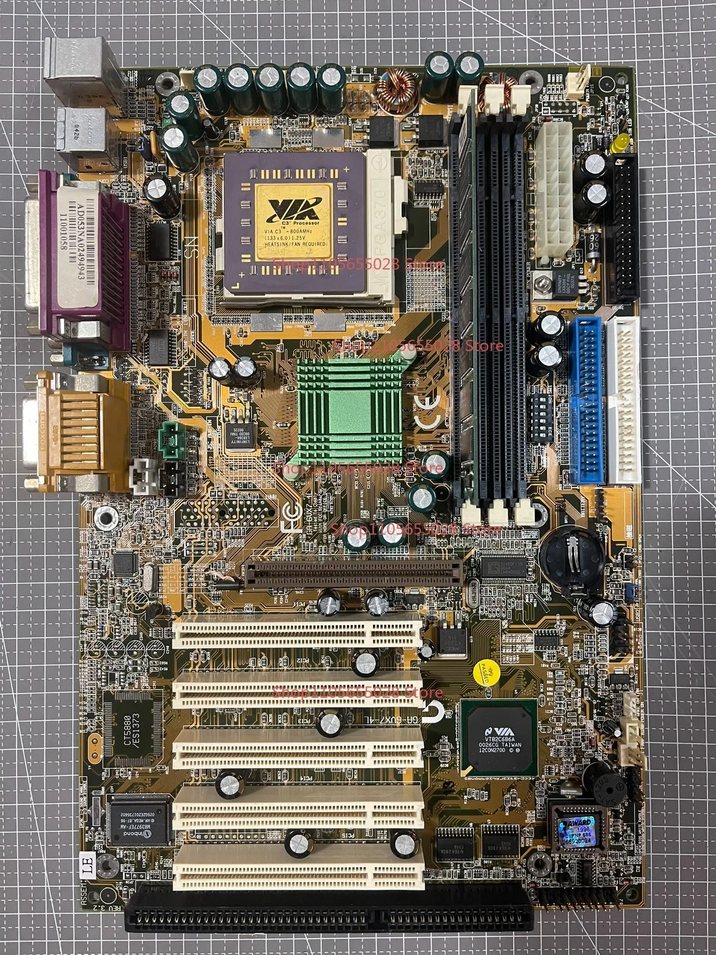For via C3 800 processor + Gigabyte Ga-6vx7-4L main board