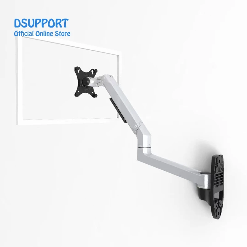 Wall Mount Aluminum Alloy V6 Mechanical Spring Arm Full Motion Monitor Mount with 10kg Load Capacity VESA 75x75/100x100mm Stock