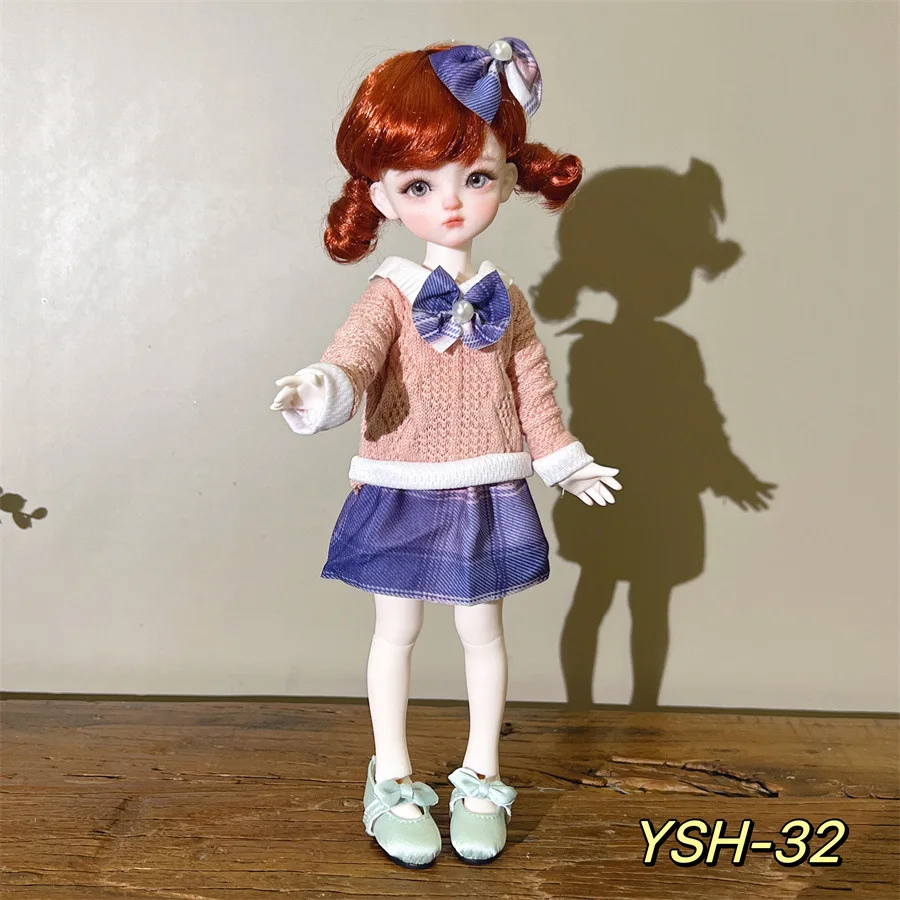 6 Points BJD poupée habiller vêtements 30 Cm vêtements de poupée mode tendance vêtements de poupée jean Plus hauts floraux mignon et polyvalent