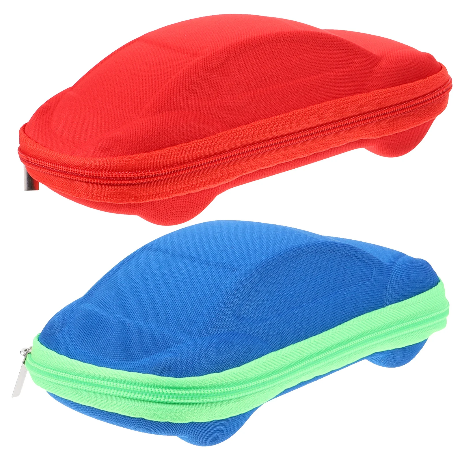 

2Pcs Car Shape Glasses Case Eva Material Adorable Sun Glasses Box with Zipper Safe Interior Compact Style for Gift