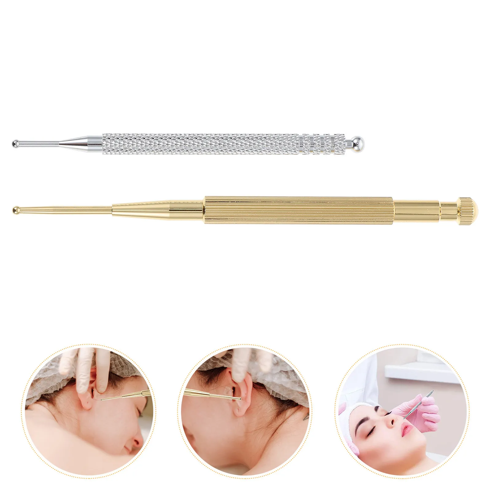 

2 PCS Acupressure Stimulator Set Ear Reflexology Probe Pen for Acupuncture Therapy Beauty Massage Tools