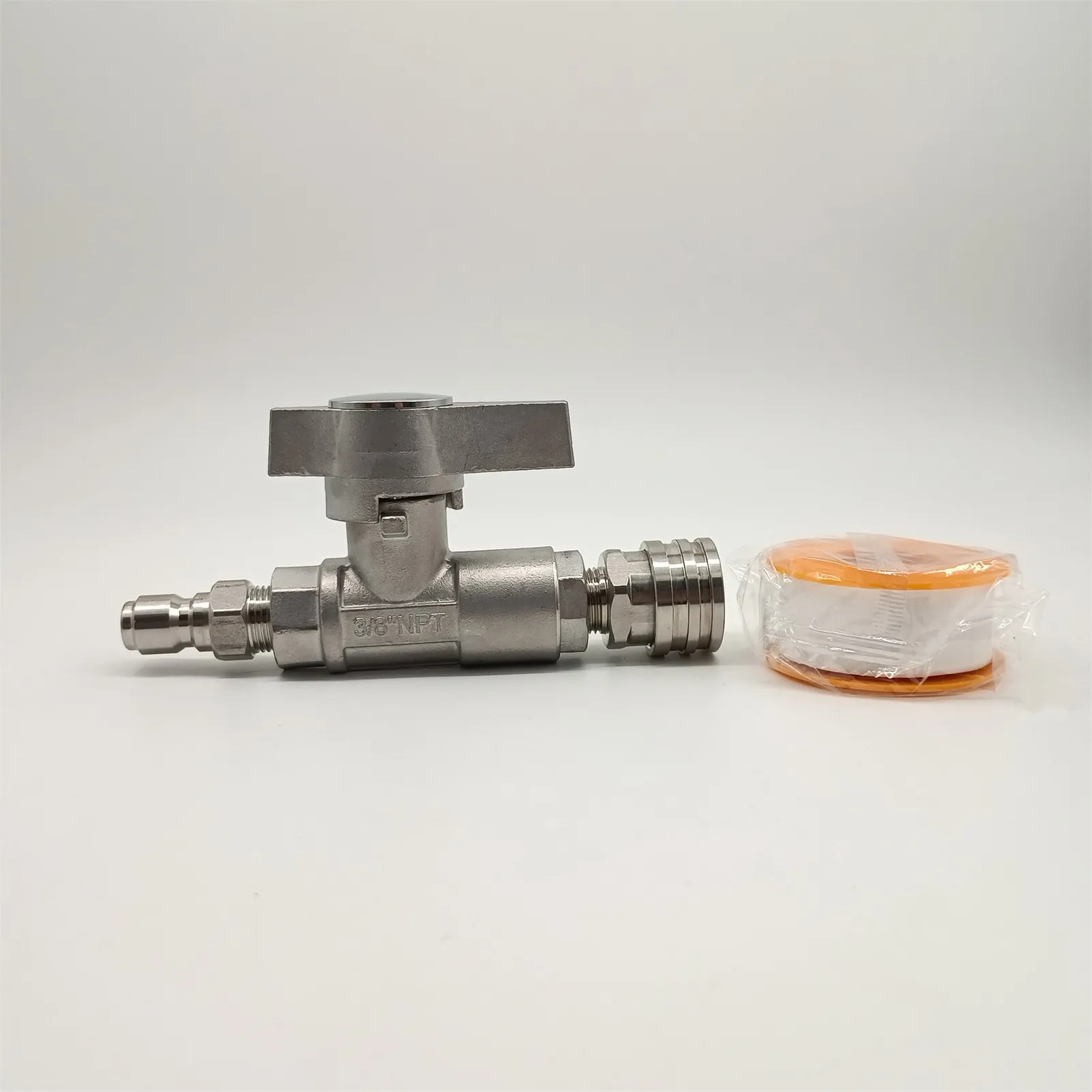 

Шаровой кран высокого давления 5000 фунтов на квадратный дюйм, резьбовое соединение 3/8 дюйма BSPT, силовая шайба, быстрое соединение 3/8 дюйма, нержавеющая сталь 304SS