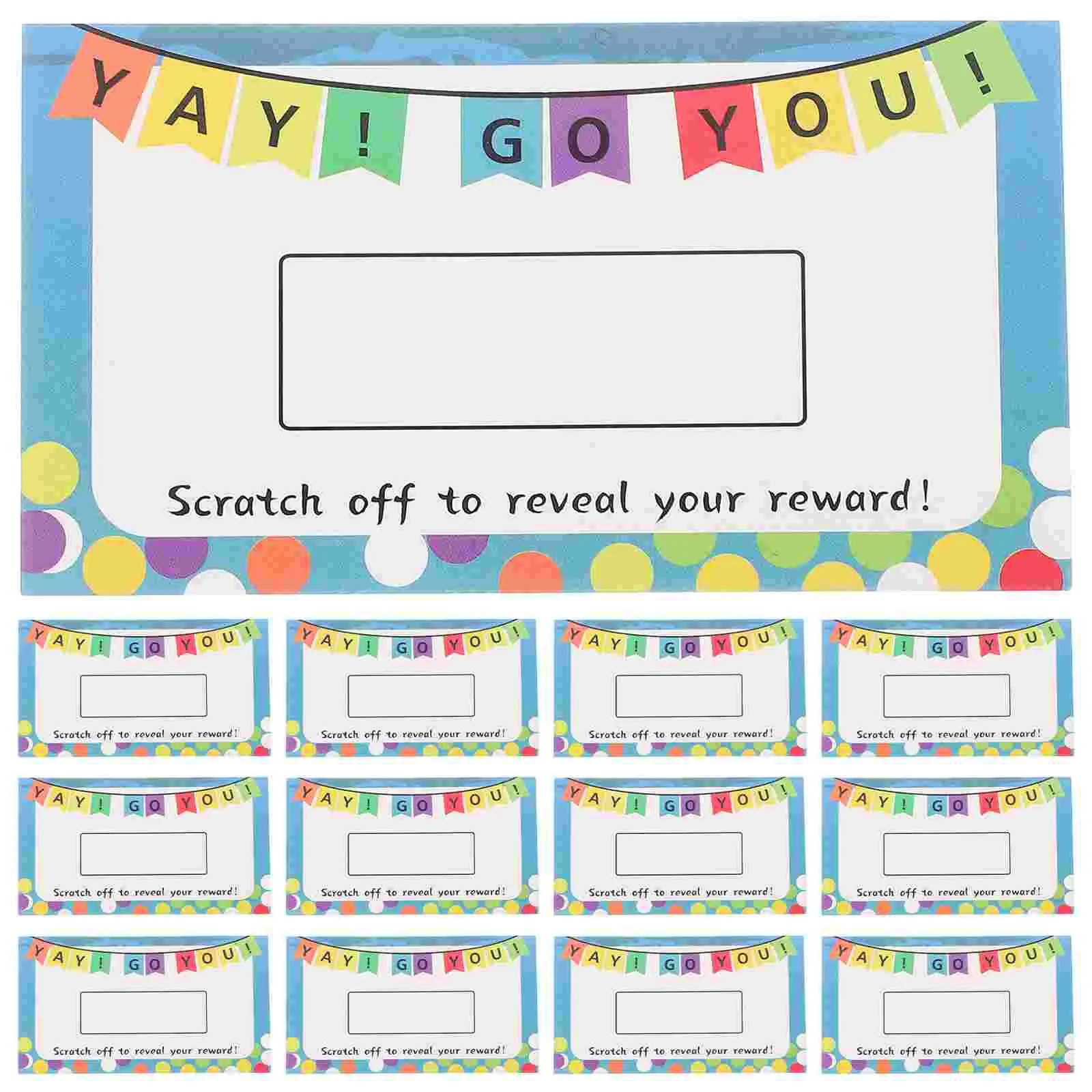 100 Pcs Scratch Card Stickers for Kids Reward Punch Tickets Paper Motivating Prize Teacher Student