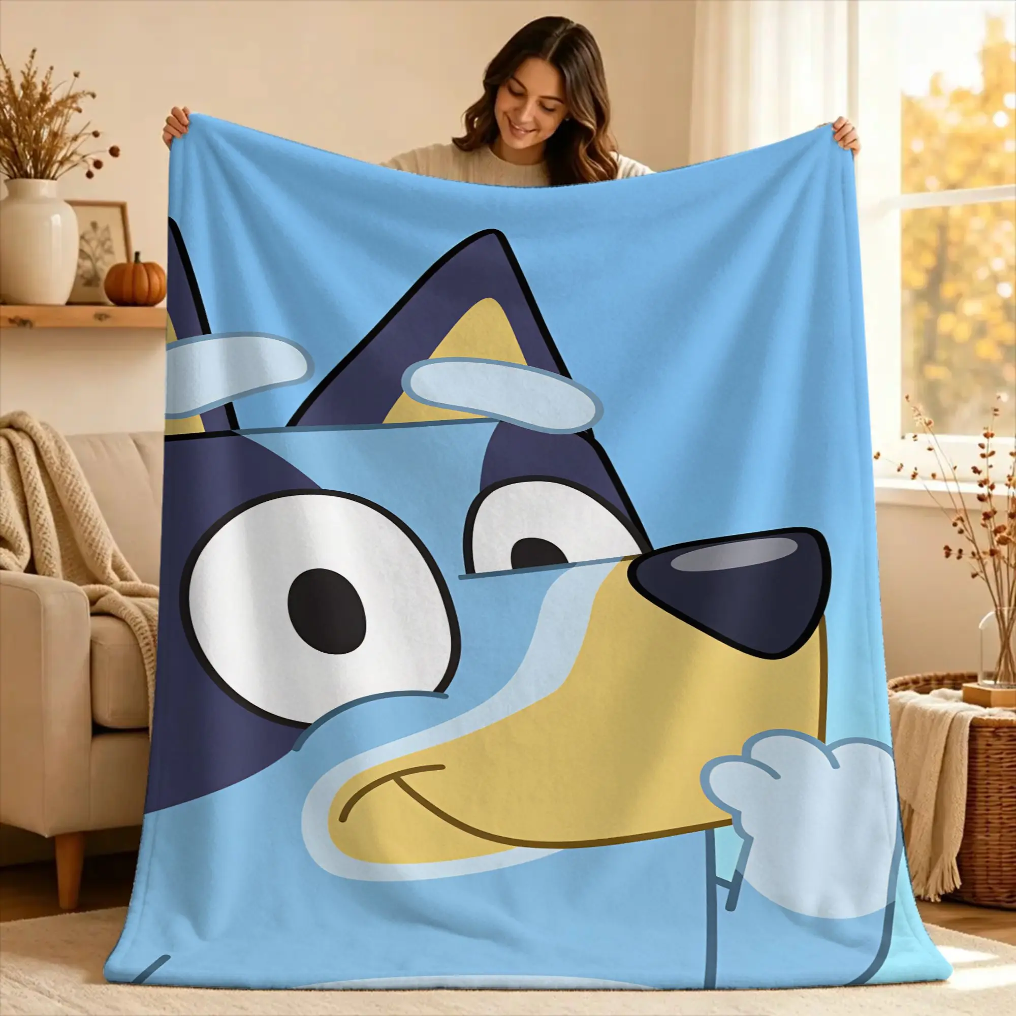 B-bluey Bingo Heeler Blanket Quality Soft Warm  Throw Blanket Winter Airplane Travel Couch Bed Aesthetic Bedspread
