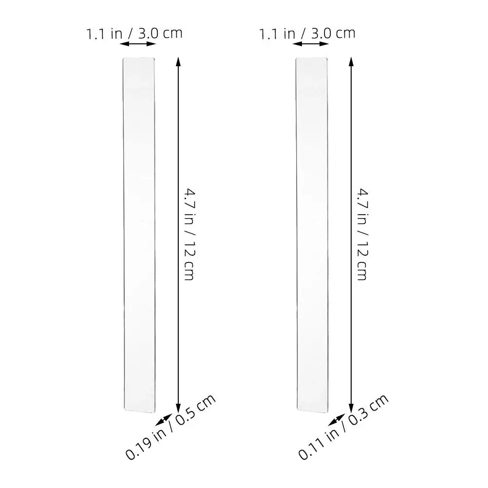 2Pairs Acrylic Thickness Leveling Ruler Dough Rolling Pin Guides Measuring Strips for Baking Tools Kitchen Dough Thickness