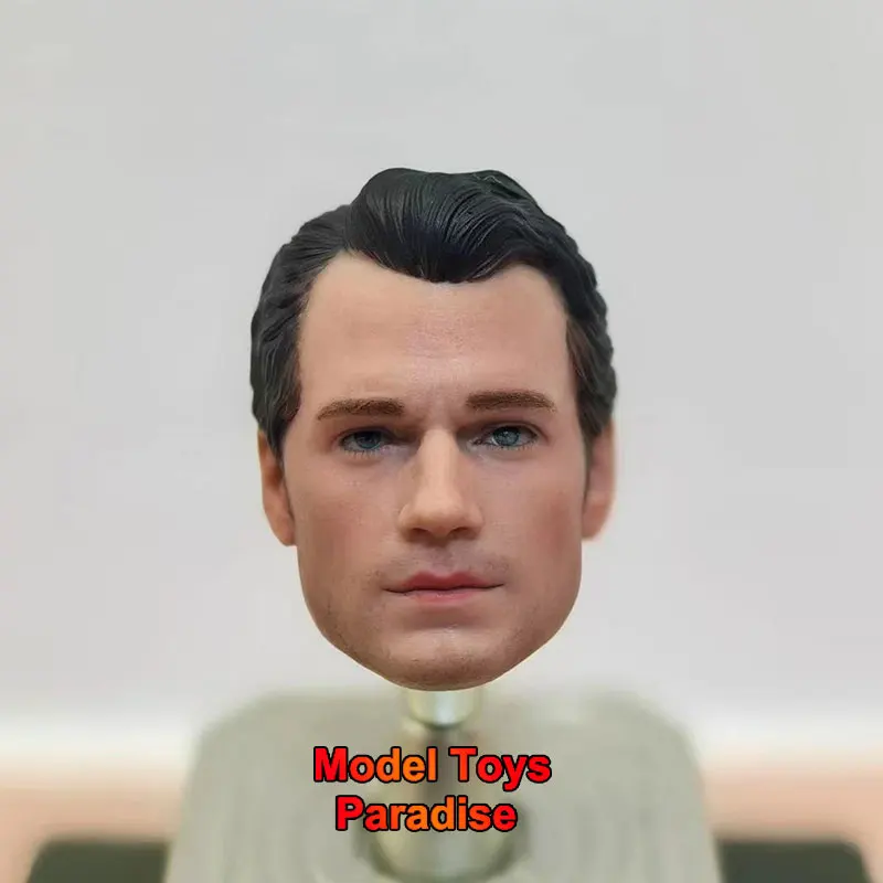

1/12 Scale Super Man Head Sculpt Henry Cavill Movable Eyes Hero Soldier Head Fit 6Inch Welike Mezco Action Figure Body