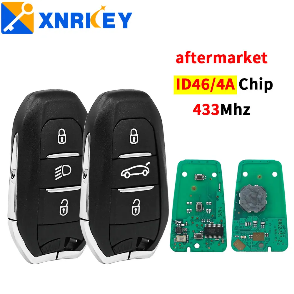 XNRKEY 3B Smart Keyless 433Mhz ID46-PCF7945/4A-PCF7953Chip For Peugeot For Citroen308 508 4008 5008 Remote aftermarket  Car Key