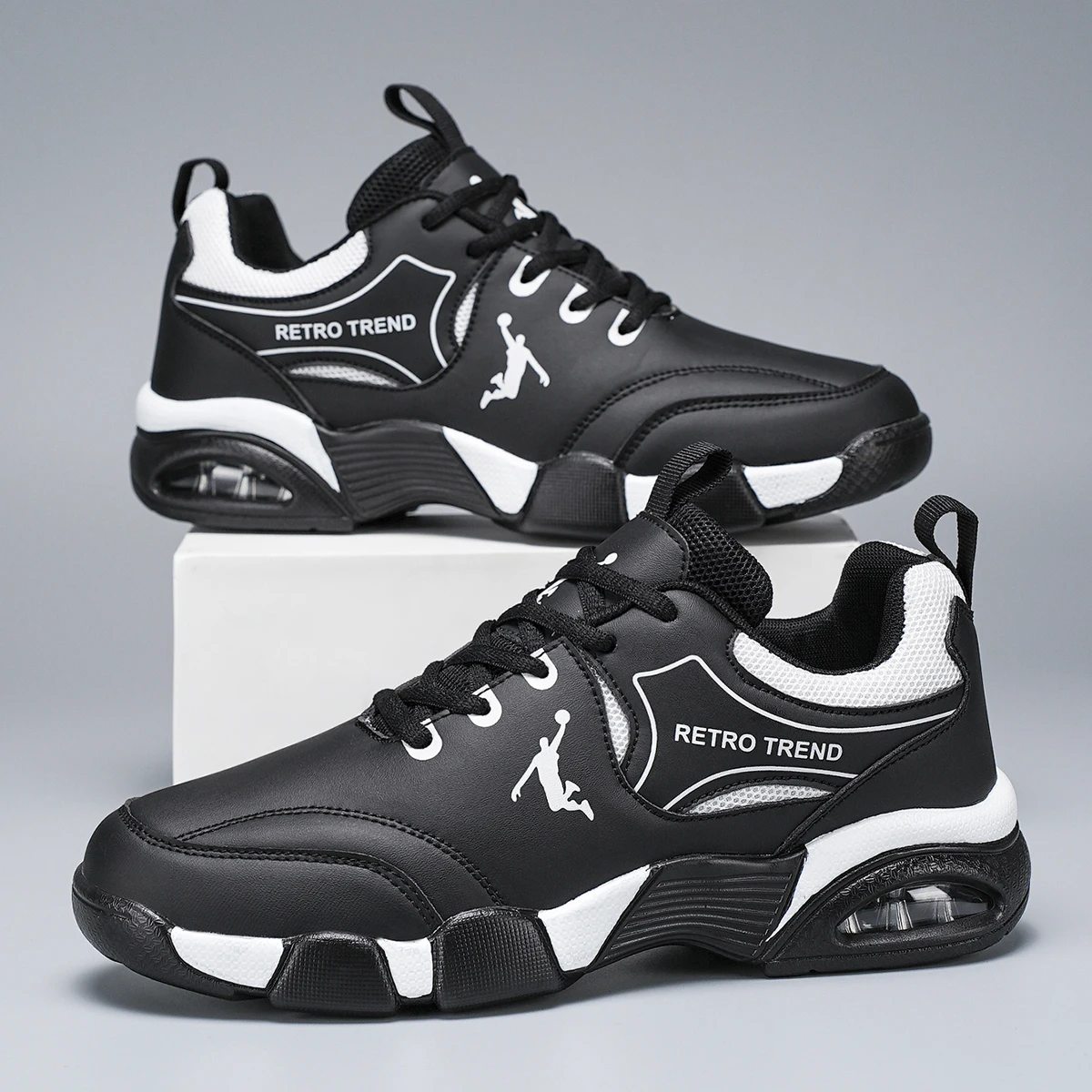 Men's Casual Sneakers, Solid Color Height-Increasing Lightweight Cushioning Air-Cushion Running Shoes, Stylish Thick-Soled Casual Sneakers, Suitable for Daily Life, Jogging, Training, Hiking, Suitable for All Seasons