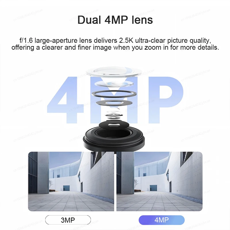 XIAOMI Outdoor Camera CW500 Dual Camera Version，360° Dual 4MP 2.5K，WiFi6，IP66，Audible/Visual Alarm，Chinese Version With Adapter