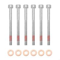 242A 6x Engine Injectors Copper Seal and Brackets 0009902907 A6119900122 K05073719AB 6119900122 for W203 W204 W169 W164 W212