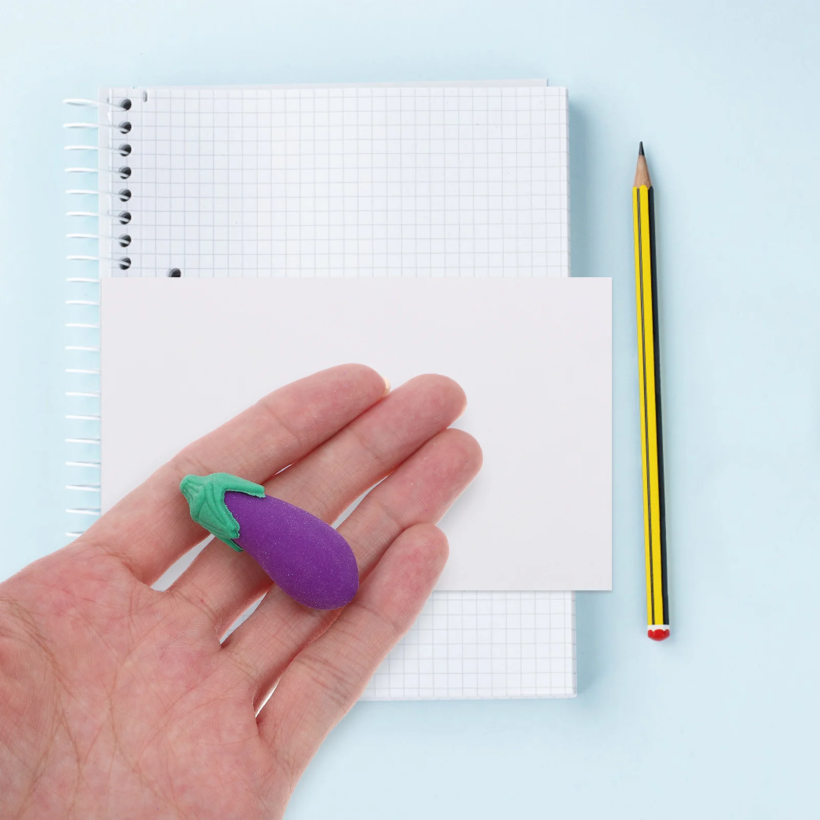 

50Pcs 3D Eggplant Erasers Cute Mini Fruit Pencil Erasers for School Party Supplies Classroom Reward Bithday Party Favors