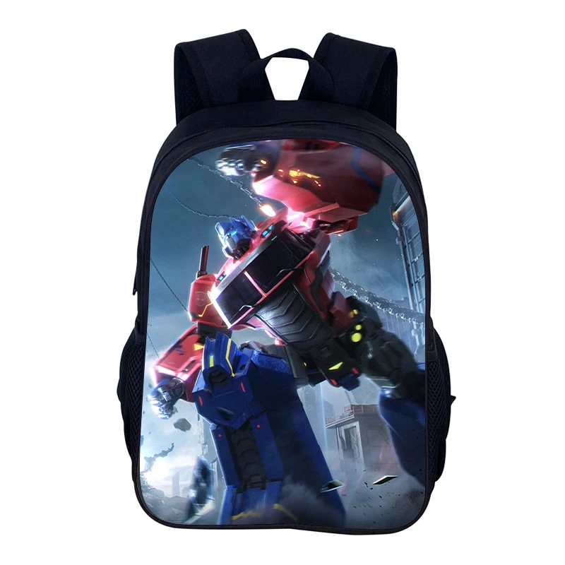 O-Optimus Primes T-Transformers 40 cm/15.7 pollici Zaino Studente di scuola Borsa con cerniera Borse per libri Laptop Mochila per ragazzo Ragazza Miglior regalo