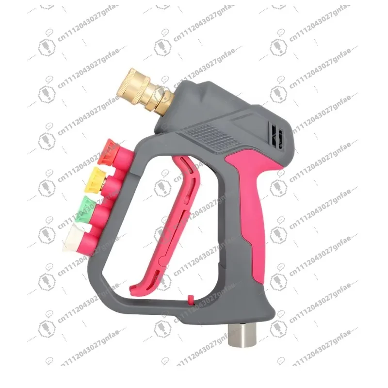SS Hot Sale Anti-Winding Short Spray Gun with 4 Color Nozzle High Pressure Cleaning Gun Pressure Trigger Gun for Car Cleaning