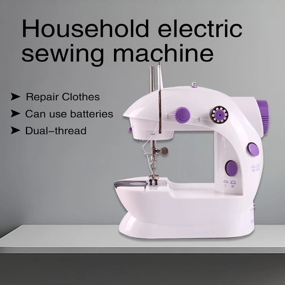 

Электрическая швейная машина 202, мини, для дома, маленькая, двухскоростная, бытовая, портативная, с ночной подсветкой, ножной педалью, прямой строчкой, двухниточная, для начинающих