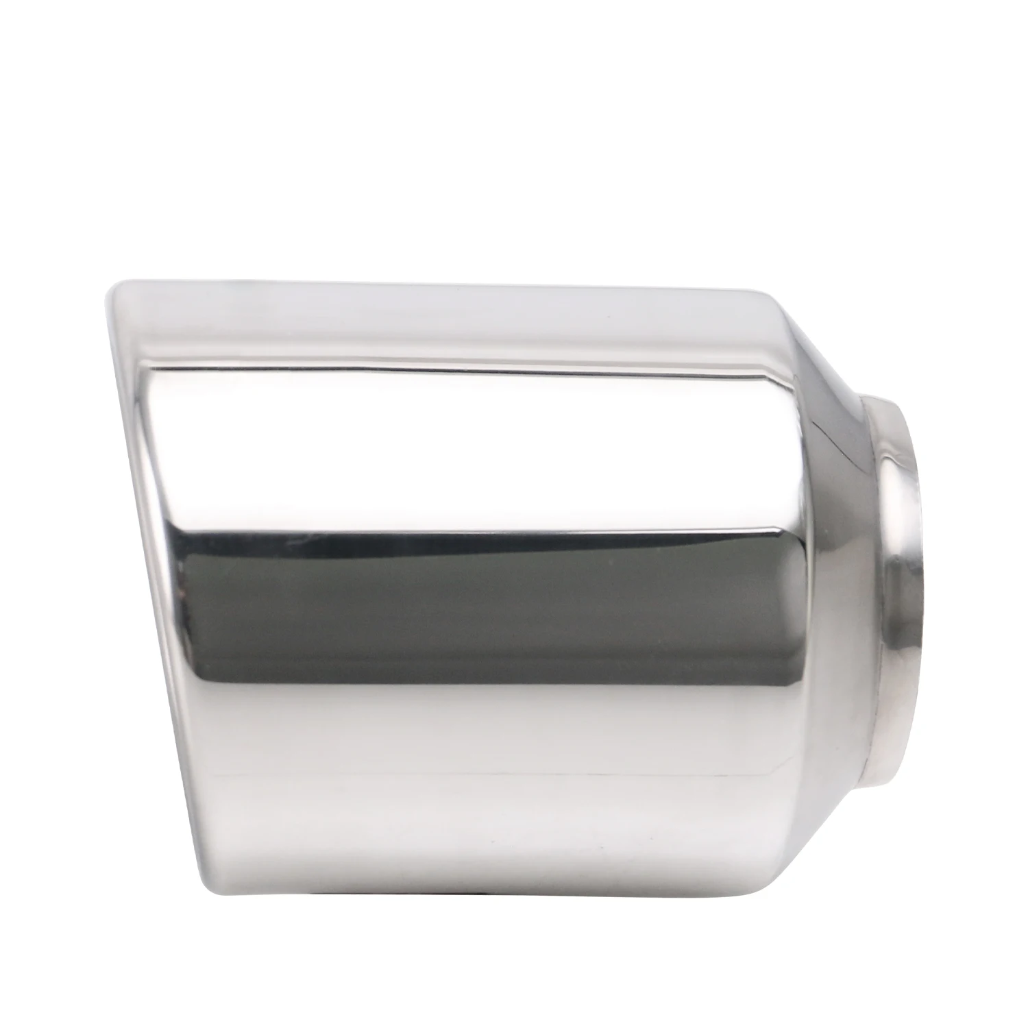 

65mm to 102mm Slant Exhaust End tip Stainless Steel Black Muffler throat for universal car