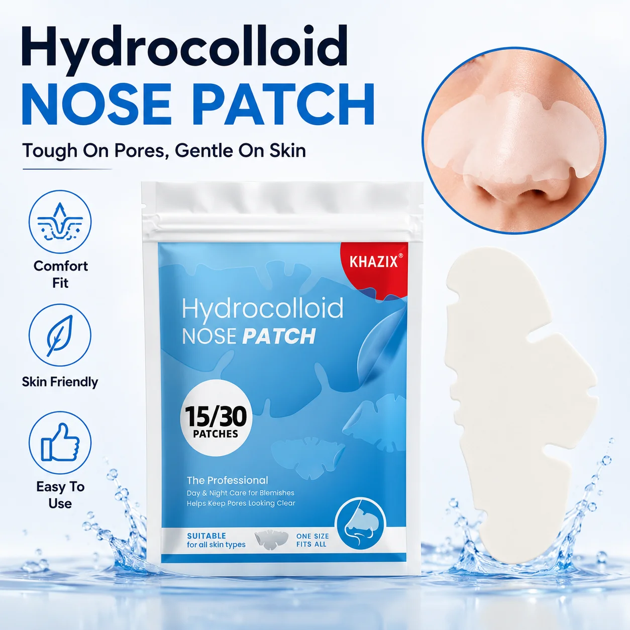 15/30 PCS Nose Patches Deeply cleans and restores the skin on your nose, unclogs pores, gentle formula, long-lasting oil control