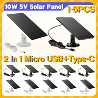 1-10PCS Solar Panel 10w 5V Solar Panel 2in1 Charging IP Security Camera Charger Monocrystalline for Lights Lamp for Lights Lamp