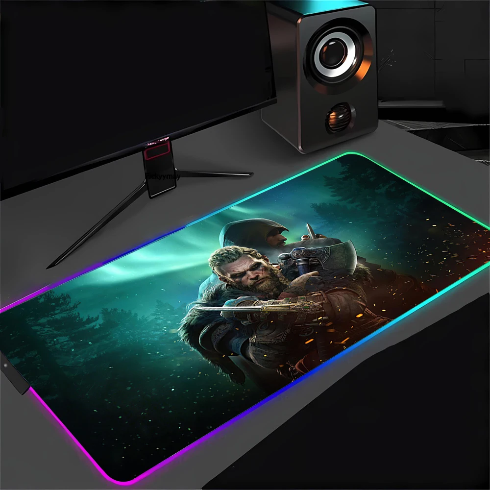 لوحة ماوس ألعاب قاتل S Creed Xxl لوحة ماوس ملونة Rgb ملحقات الألعاب خزانة الكمبيوتر حصيرة مكتبية لوحة المفاتيح أنيمي السجاد كبير