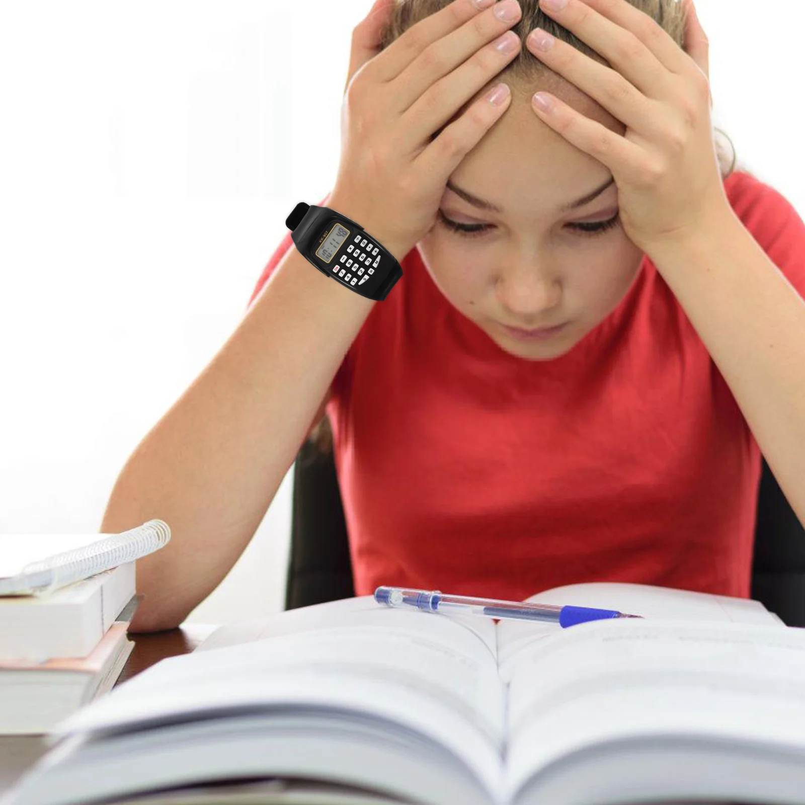 

2pcs Calculator Watch for Kids Durable Creative Help Birthday Gifts Calculation Wrist Watches Portable Square Table