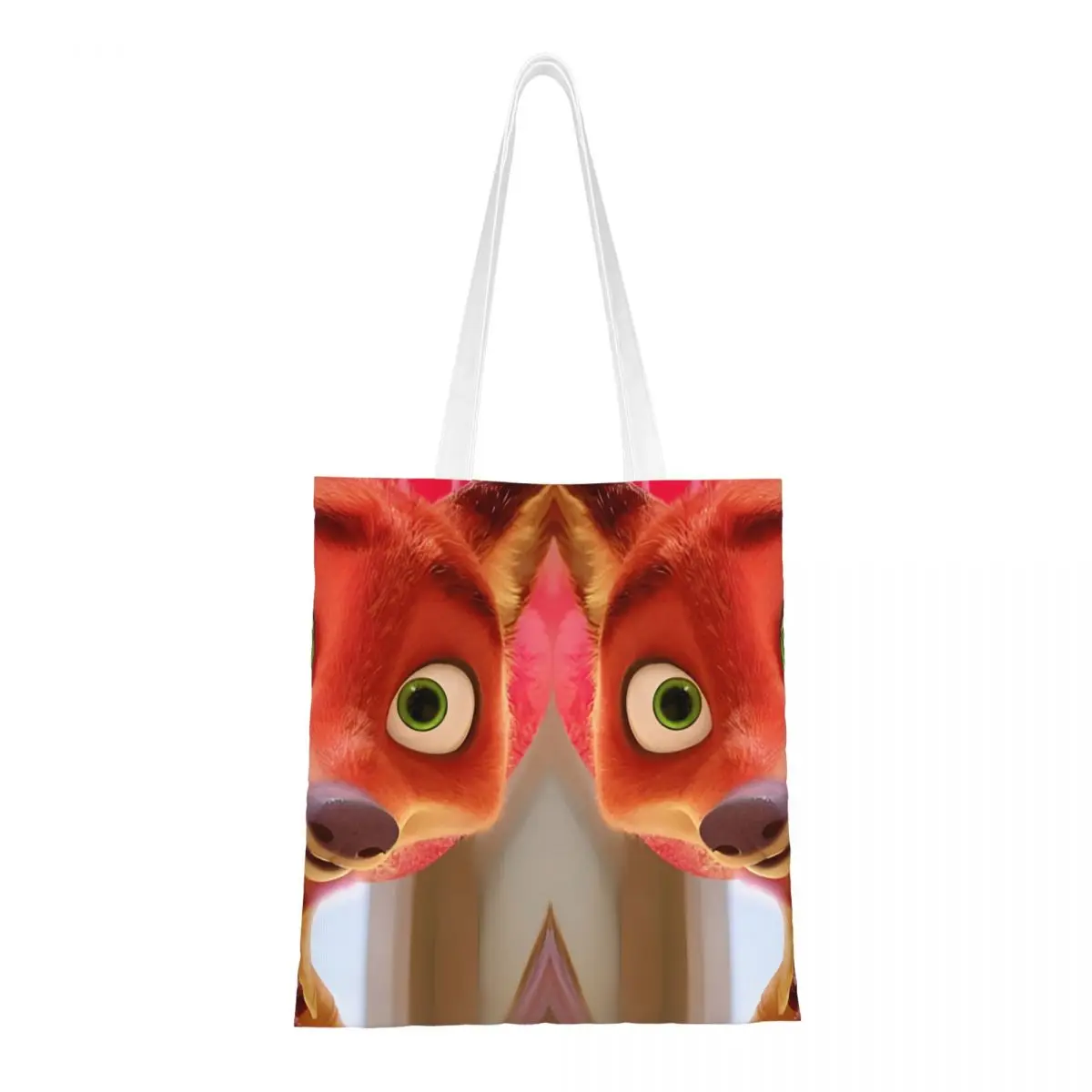 Zootopia Nick Bolso de mano de lona Bolsos de hombro de conejo Bolsas de compras reutilizables para unisex