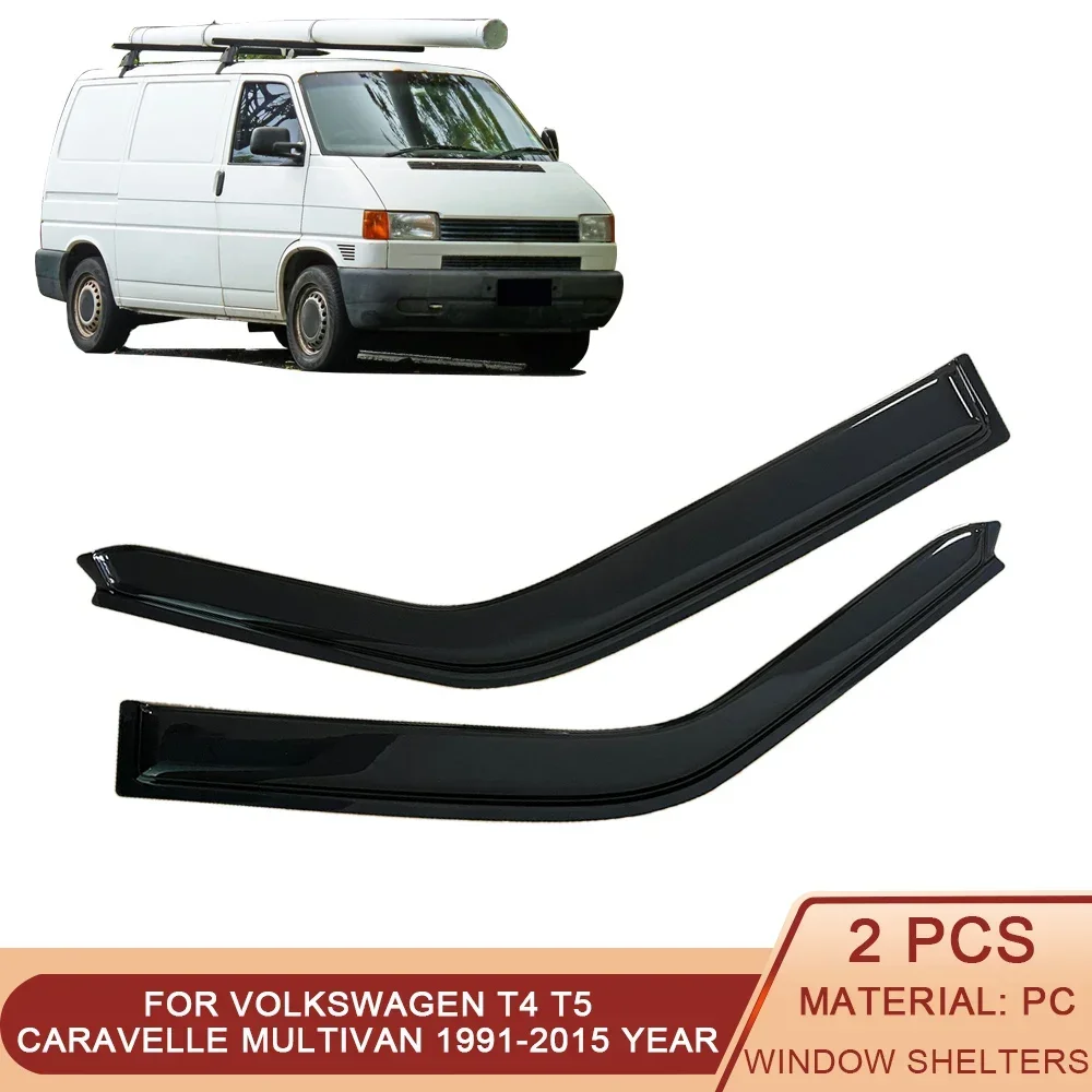 

For Volkswagen T4 T5 Transporter Caravelle Multivan 1991-2015 Auto Black Tinted Car Side Window Visor Guard Vent Ventvisor