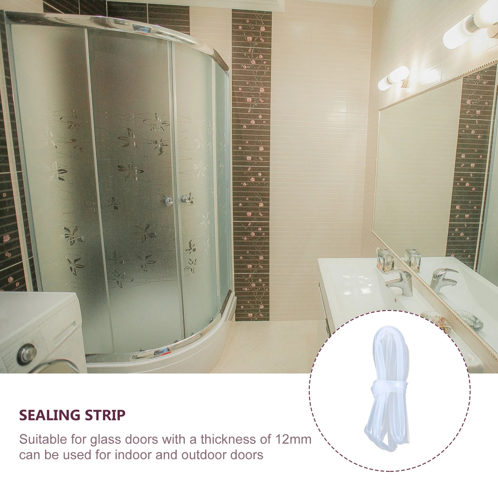 

1Set Silicone Seal Strip Glass Door H-Shaped Insulation Strip Soundproof Sliding Door Accessory Home Supply Office Supply