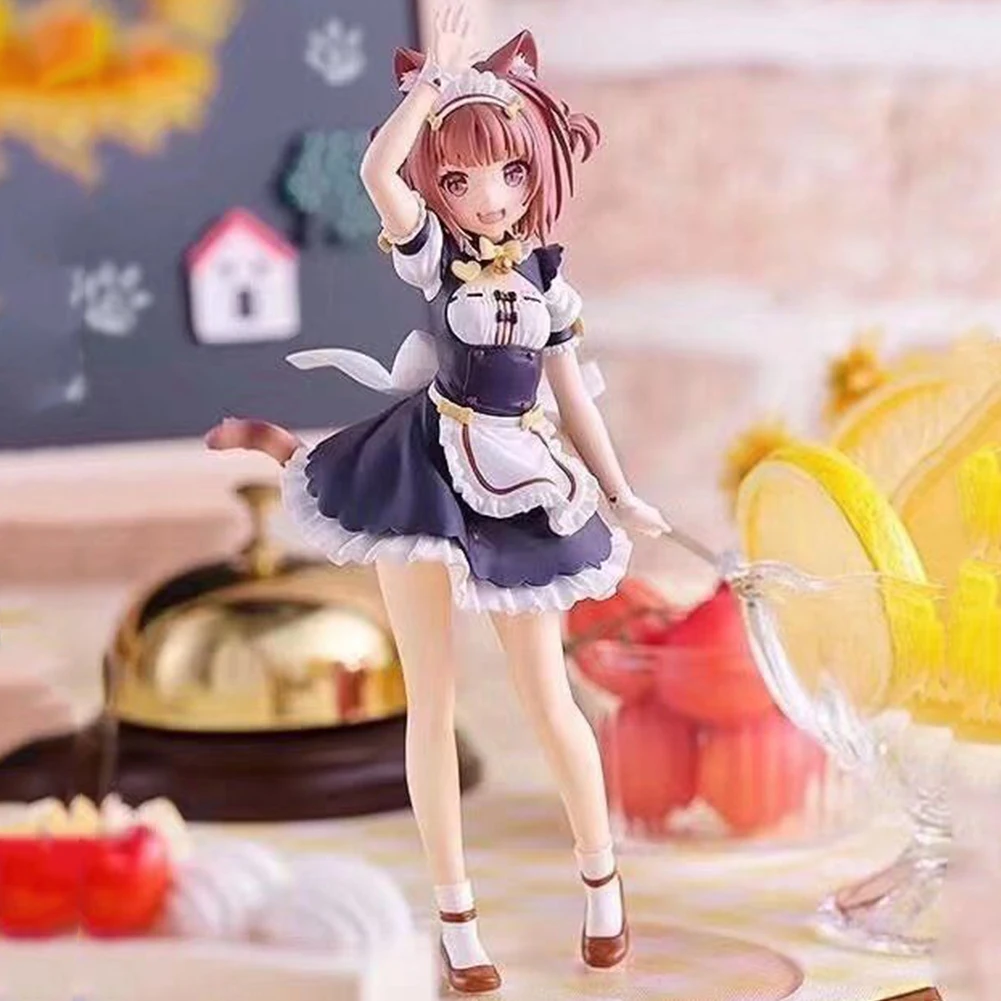 Anime Game Figure Coconut Figure Beautiful Maid Outfit Action Figure Azuki Figurine Lovely Cat Girl Model Collection Anime Gifts