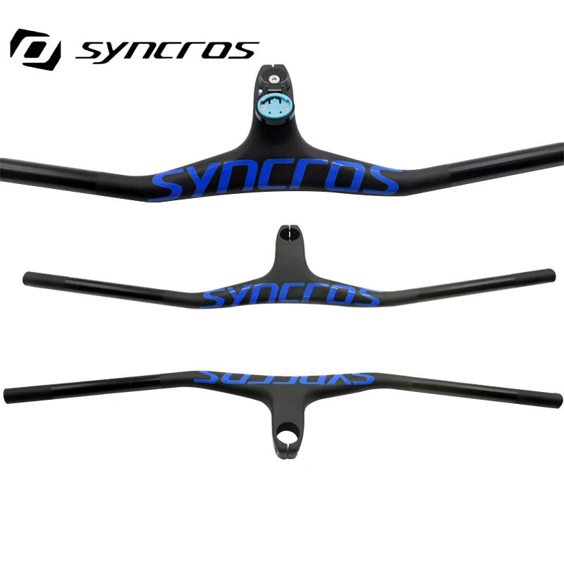 SYNCROS Mtb carbon Handlebars 28.6mm  -17 angle Carbon Integrated Cockpit Handlebar For Mountain Bike 660~800mm Bicycle Parts