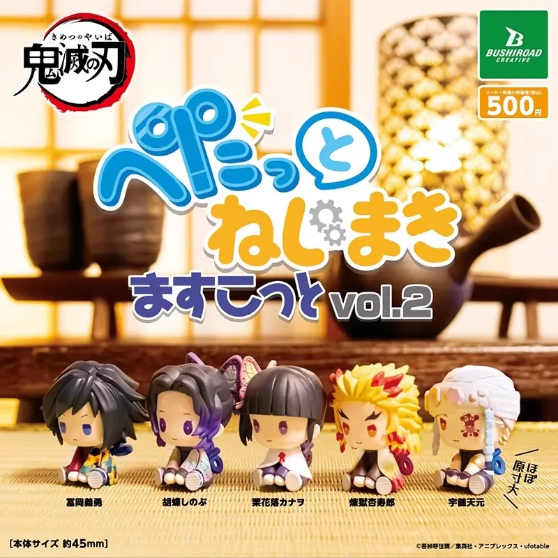 

Оригинальные игрушки Bushiroad Gashapon ぺたっとねじまきますこっと vol.3 BOXver Demon Slayer для детей, подарок, коллекционная модель, украшение