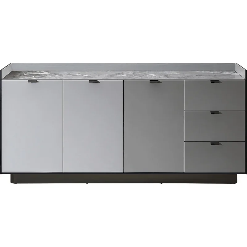 

Italian minimalist solid wood paint dining side cabinet light luxury high-end high-foot side cabinet