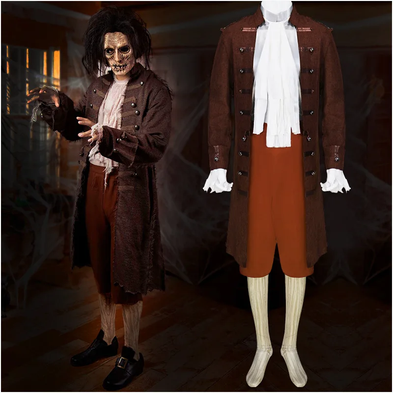 

Hocus Pocus Cosplay Costume Billy Butcherson Top and Pants Set Halloween Masquerade Dress Up Carnival Party Outfits for Men