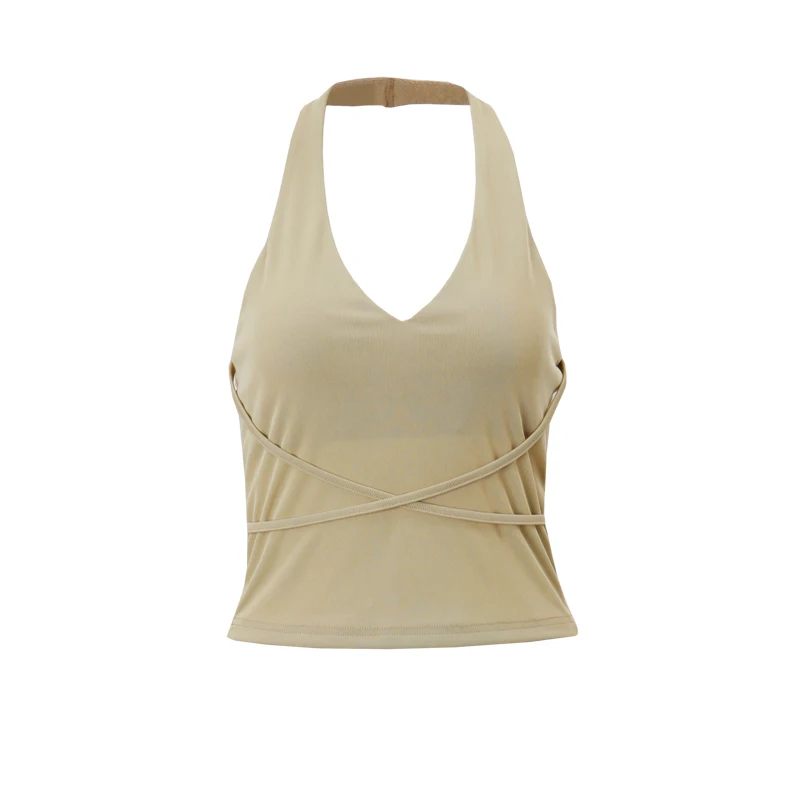 Candyhot Korean Fashion Casual Backless Tank Top Sexy Sleeveless Halter Camis Tank Tops Summer Streetwear Slim Fit Retro Vest image 5