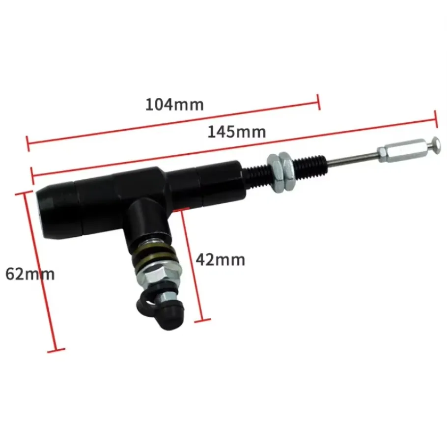 1xUniversal Motorcycle Hydraulic Clutch Master Cylinder Rod Brake Pump M10x1.25mm Aluminum with14mm Piston Dirt Pit Bike