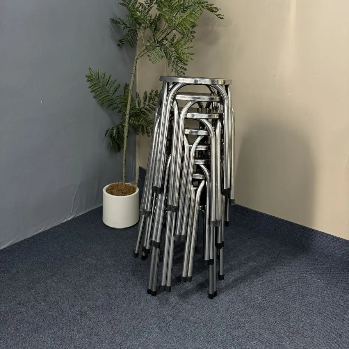 

Extra thick 304 stainless steel, stool, four feet, living room, restaurant, household