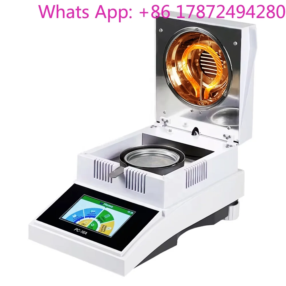 Laboratory Equipment 50g/10mg Touch Screen Lab Halogen Grain Digital Moisture Balance Meter Tester Analyzer