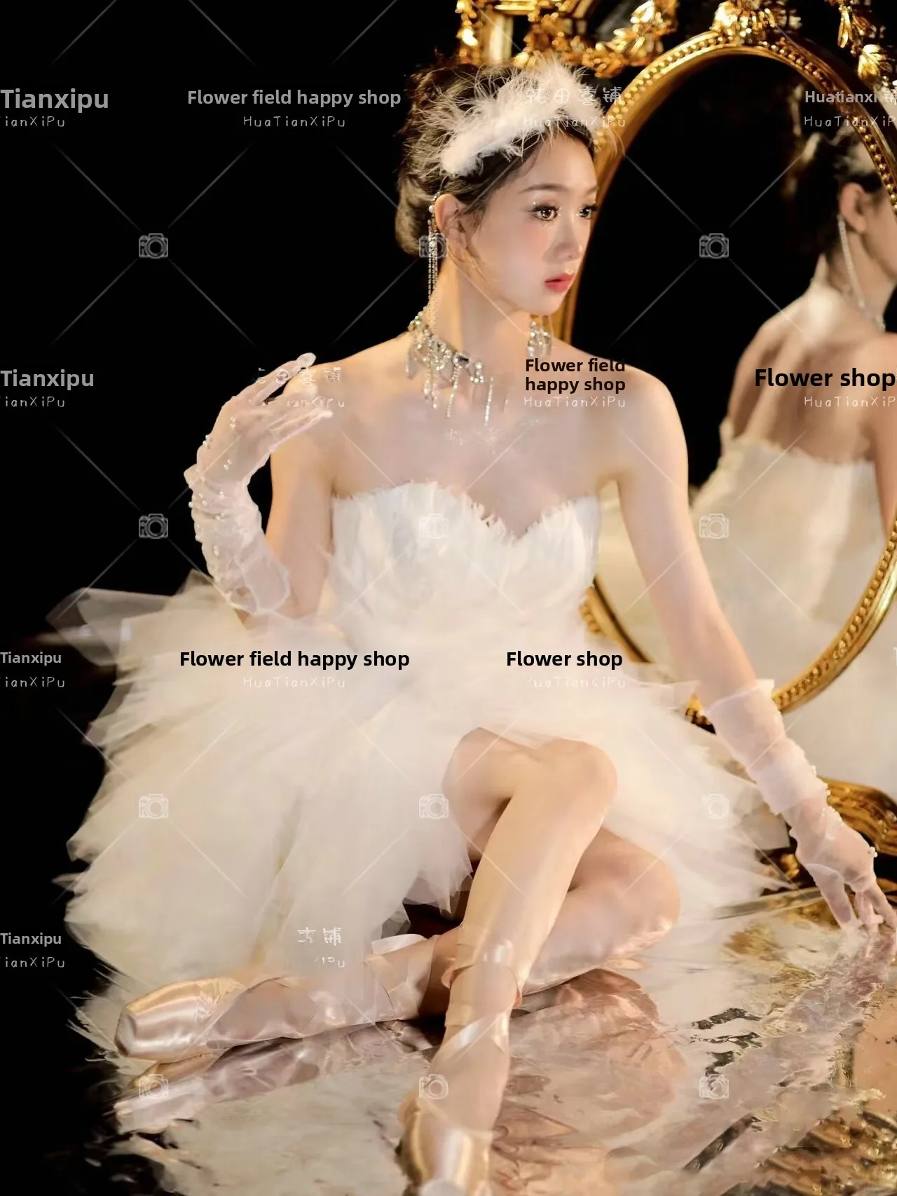 

Ballet Girl Photography Costume Private Studio Art Photo Shooting Beautiful Dreamlike Feather Girl Fashionable Outfit