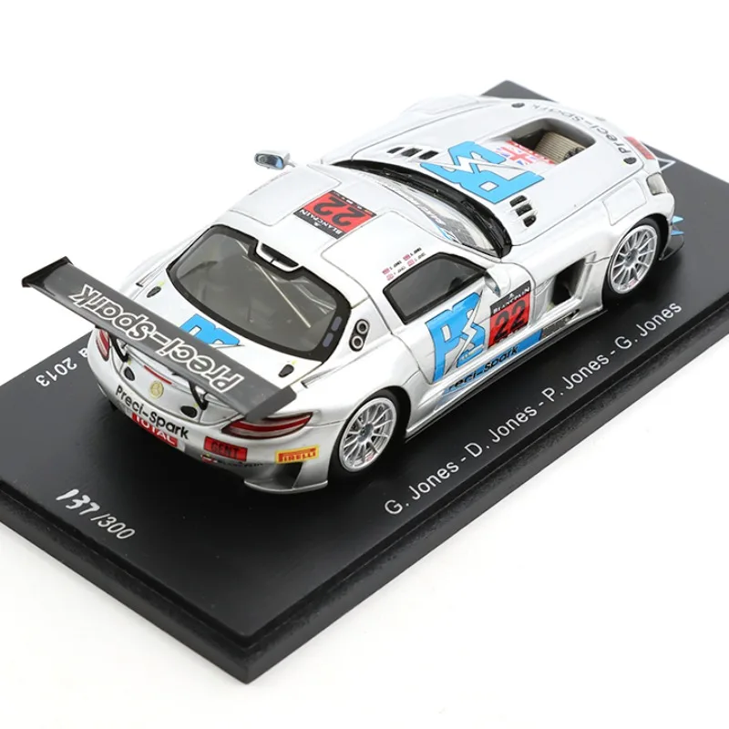 1/43 SLS GT3 2013 SPA 24시간 다이캐스팅 시뮬레이션 수지 자동차 모델 재고 있음, 소년 장난감, 성인 수집용 장식품.
